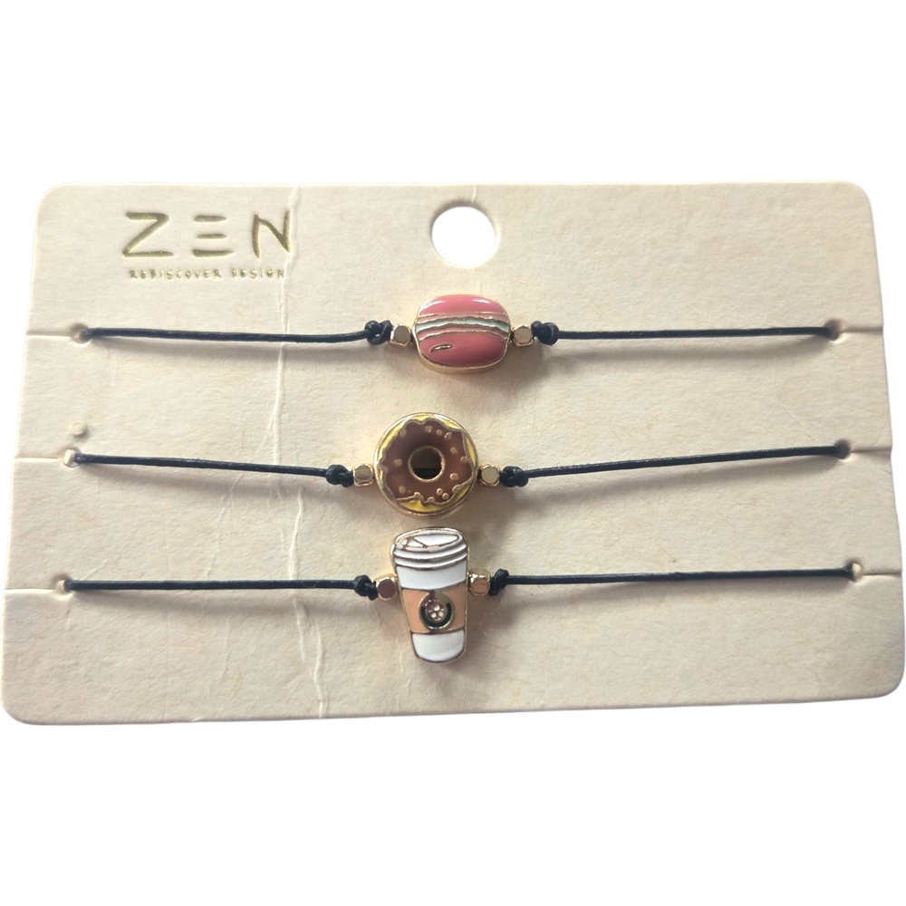 Gold and Pink Adjustable Charm Bracelets